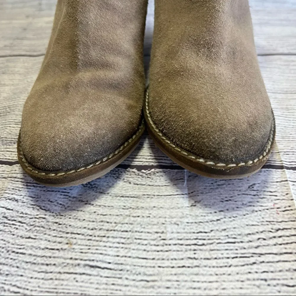Jeffrey Campbell Women's Size 8 Rosalee Ankle Bootie Taupe Suede Western